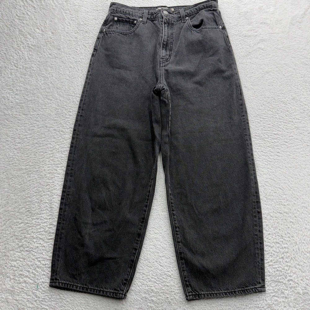 Levis Premium Balloon Leg Jeans Womens 30x26 Washed Black High Rise 85314-0000